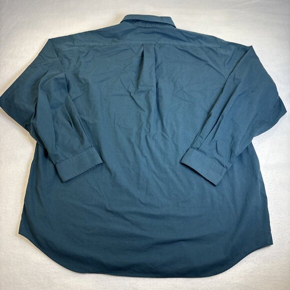 Eddie Bauer Classic Fit Wrinkle Resistant Green Shirt Tall XL 100% Cotton - Picture 4 of 8